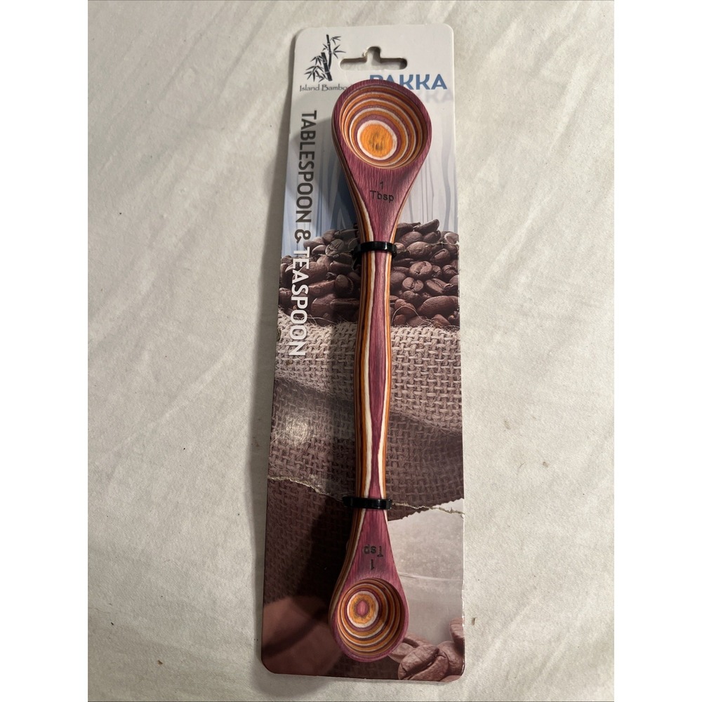 Island bamboo Pakka Collection Wood 2 in 1 Measuring Spoon Brown Table/Teaspoon